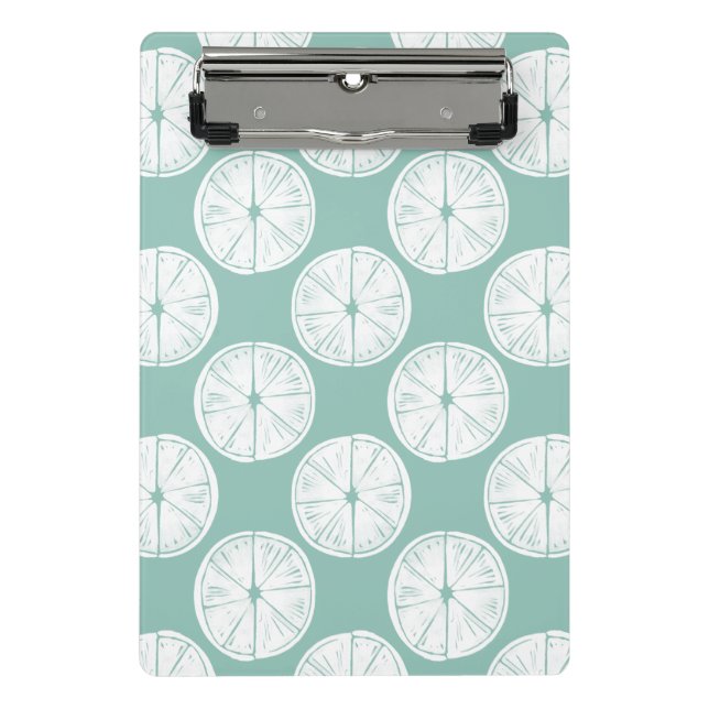 Taco über Liebe | Aquamarines Limones Muster Mini Klemmbrett (Vorderseite)