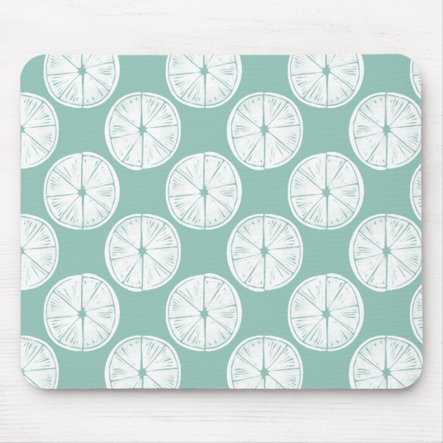Taco über Liebe | Aquamarines Limones Muster Mousepad (Vorne)