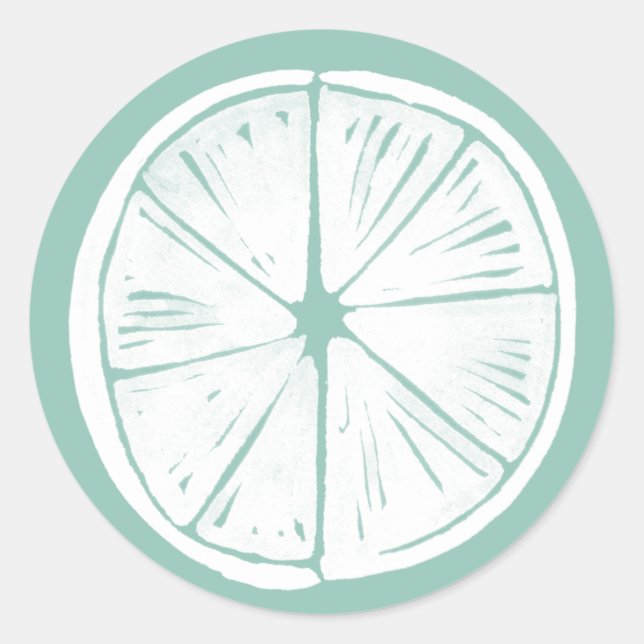 Taco über Liebe | Aquamarines Limones Muster Runder Aufkleber (Vorderseite)