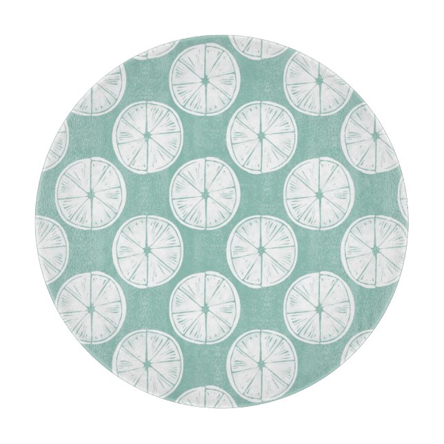 Taco über Liebe | Aquamarines Limones Muster Schneidebrett (Vorderseite)