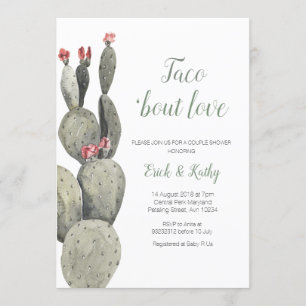 Taco über Liebe Cactus Peach Baby Dusche Einladung