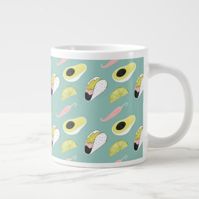Taco über Liebe | Muster für Taco-Elemente Jumbo-Tasse (Rechts)