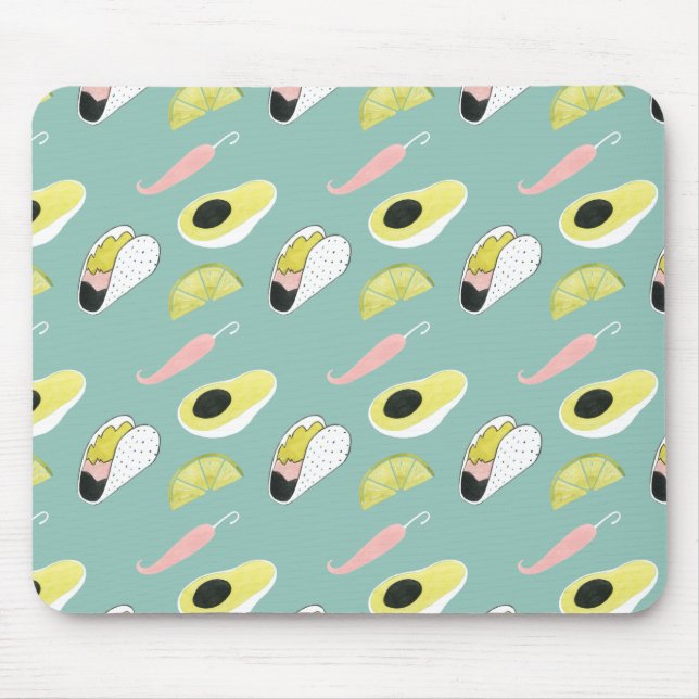 Taco über Liebe | Muster für Taco-Elemente Mousepad (Vorne)