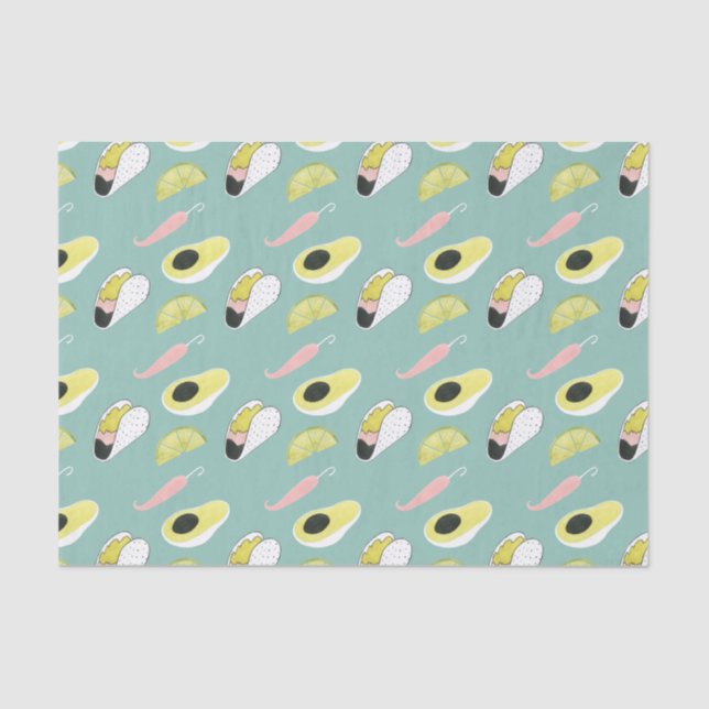 Taco über Liebe | Muster für Taco-Elemente Seidenpapier (Vorderseite)