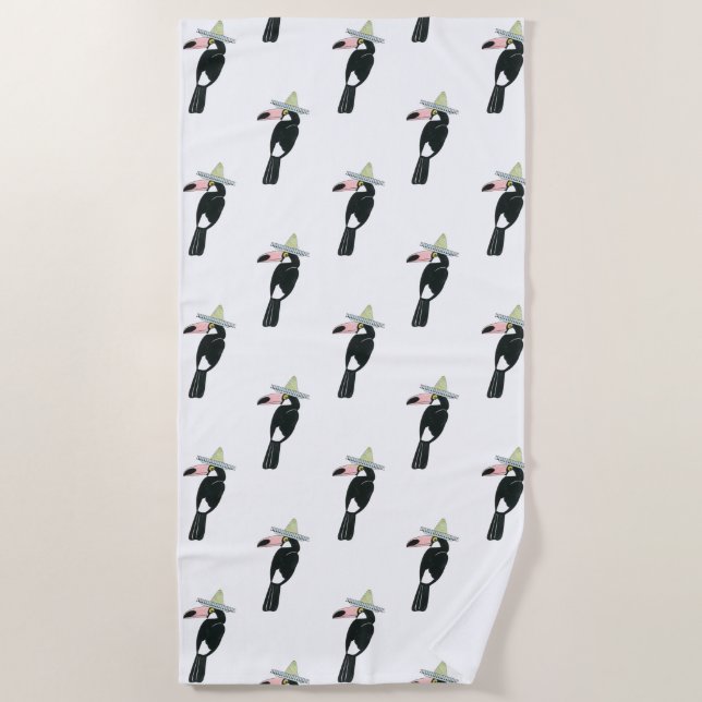 Taco über Liebe | Toucan Sombrero Strandtuch (Vorderseite)