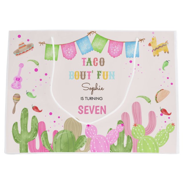 Taco über lustiges Fest mexicanischen Kindergeburt Große Geschenktüte (Vorderseite)