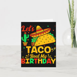 Taco über mein Geburtstags-Mexikanisch-Essen Cinco Karte