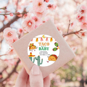 Taco über mexikanische Babyparty-Geschenke Runder Aufkleber