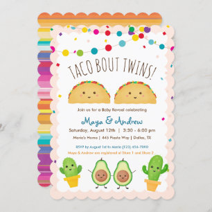 Taco über Twins! Fiesta Theme Twin Baby Reveal Einladung