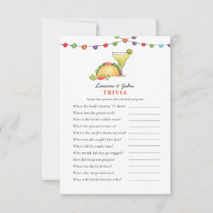 Taco- und Tequila-Festa-Paar-Shower-Trivia-Spiele Einladung