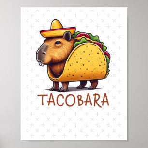 Tacobara Capybara in einem Taco-Kostümaufkleber Poster