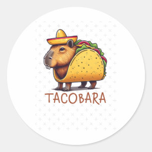 Tacobara Capybara in einem Taco-Kostümaufkleber Runder Aufkleber