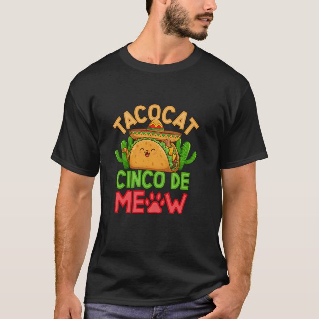 Tacocat Cinco De Meow Festival Vibes T-Shirt (Vorderseite)