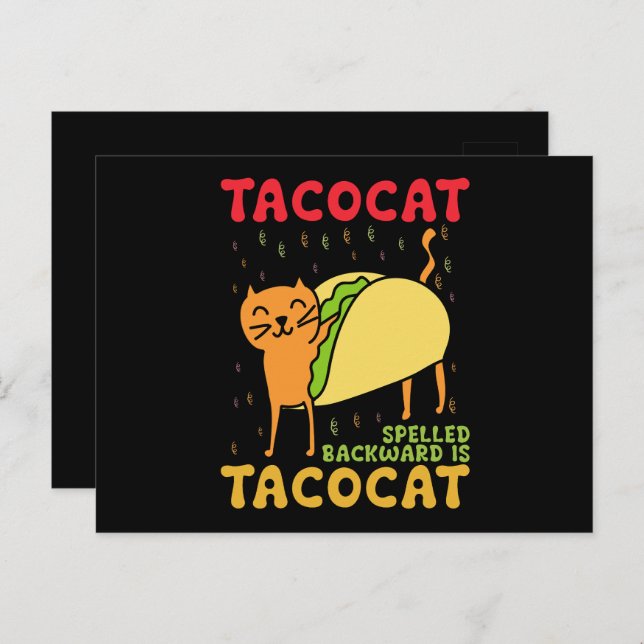 Tacocat hat sich zurückgeschlagen Tacos Cats Cinco Postkarte (Vorne/Hinten)