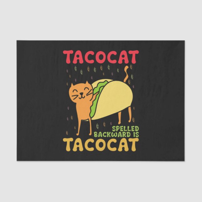 Tacocat hat sich zurückgeschlagen Tacos Cats Cinco Seidenpapier (Vorderseite)