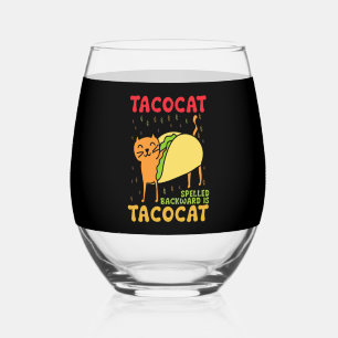 Tacocat hat sich zurückgeschlagen Tacos Cats Cinco Weinglas Ohne Stiel
