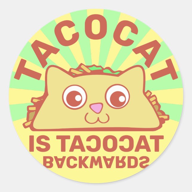 Tacocat Retro Carnival Runder Aufkleber (Vorderseite)