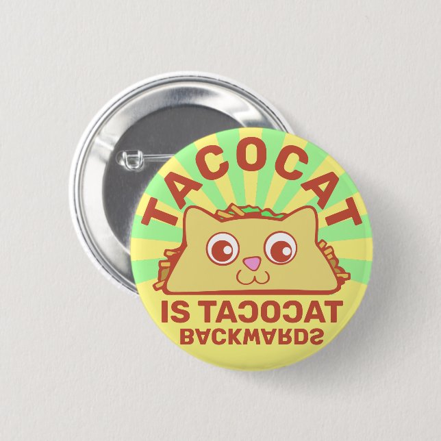 Tacocat Retro Carnival Schaltfläche Button (Vorne & Hinten)