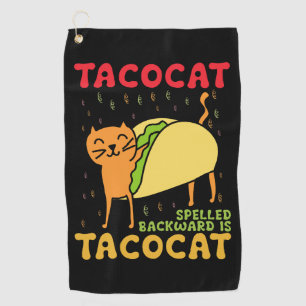Tacocat Rückwärts buchstabiert Tacos Katzen Cinco Golfhandtuch