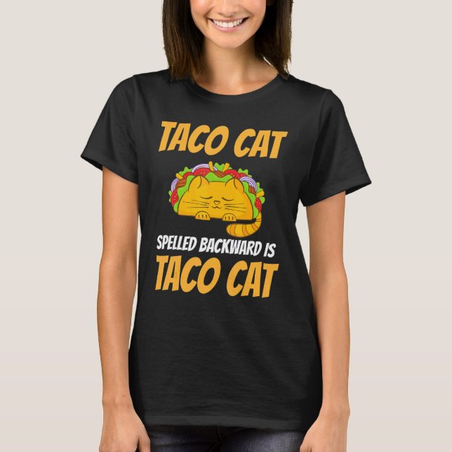 Tacocat rückwärts geschrieben ist Taco Katze 1 T-Shirt (Vorderseite)