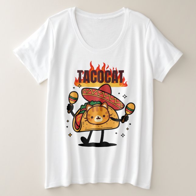 Tacocat rückwärts geschrieben ist Tacocat Große Größe T-Shirt (Design vorne)