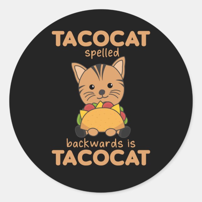 Tacocat rückwärts geschrieben ist Tacocat - Liebe Runder Aufkleber (Vorderseite)