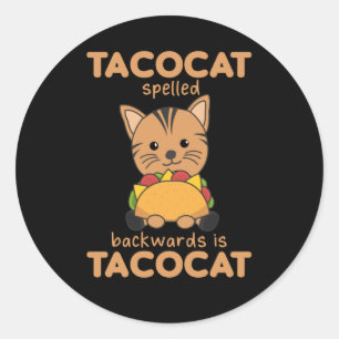 Tacocat rückwärts geschrieben ist Tacocat - Liebe Runder Aufkleber