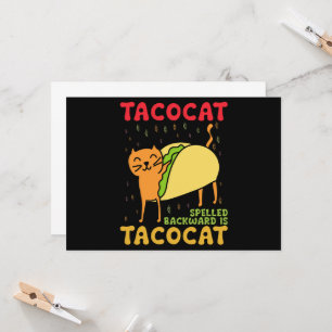 Tacocat Rückwärts geschrieben Tacos Katzen Cinco D Einladung