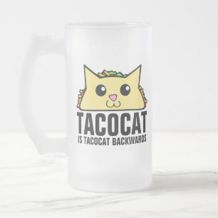 Tacocat rückwärts mattglas bierglas