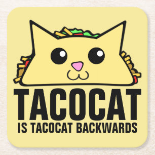 Tacocat rückwärts rechteckiger pappuntersetzer