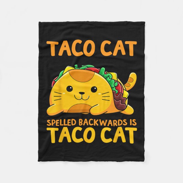 Tacocat-Shirt rückwärts geschrieben Taco Cat Cinco Fleecedecke (Vorderseite)