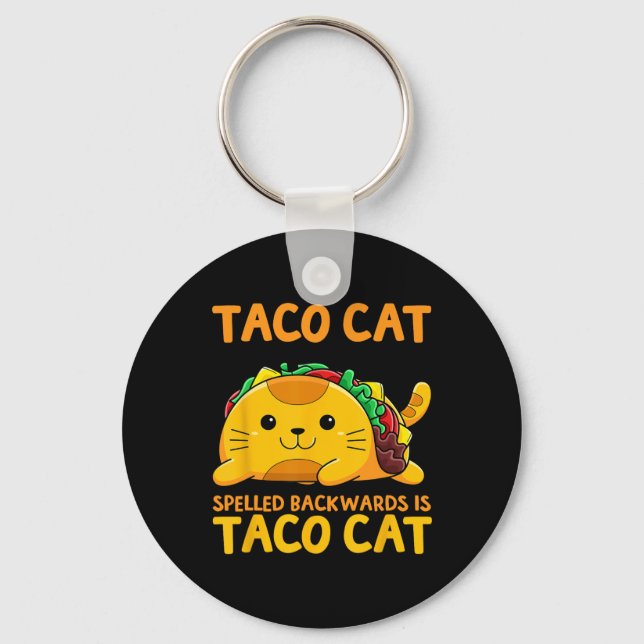 Tacocat-Shirt rückwärts geschrieben Taco Cat Cinco Schlüsselanhänger (Vorderseite)