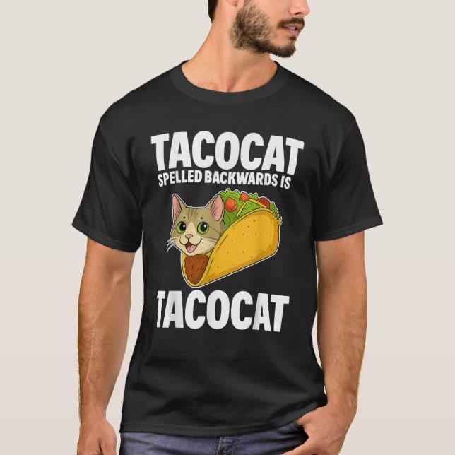 Tacocat Spelled Backwards Funny Cat Gifts Men Wome T-Shirt (Vorderseite)