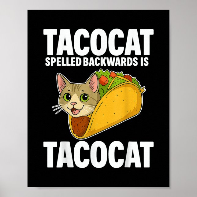 Tacocat Spelling Backed Funny Cat Geschenke Männer Poster (Vorne)