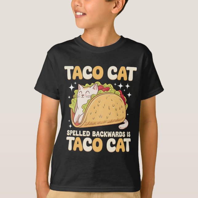 Tacocat-Spur rückwärts Taco Katze mexikanisch T-Shirt (Vorderseite)