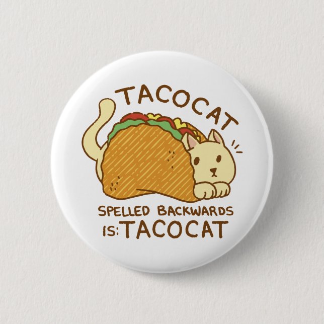 TACOCAT-TIERE IM TACO-CARTOON BUTTON (Vorderseite)