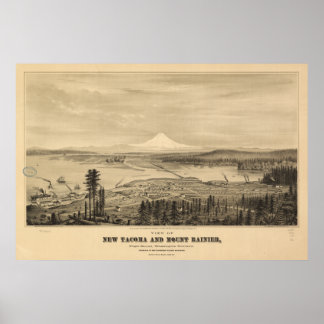 Tacoma & Mount Rainier, 1878 Print Poster
