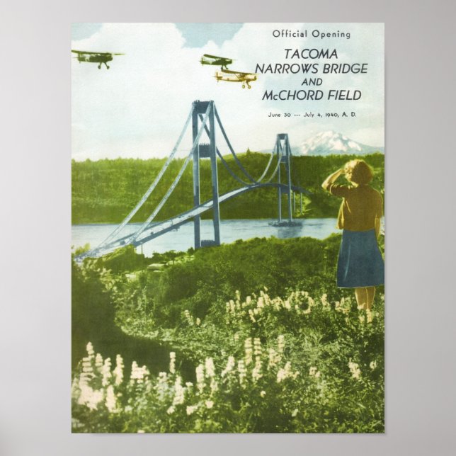Tacoma Narrows Bridge Official Opening - 1940 Poster (Vorne)
