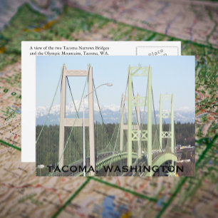 Tacoma Narrows Bridges Travel Foto Postkarte