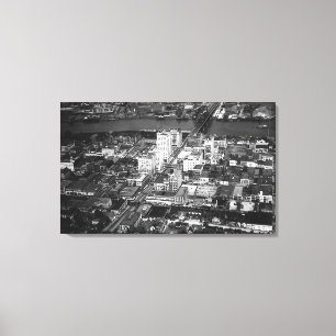 Tacoma, WA Ansicht des Geschäftsgebiets von der Leinwanddruck