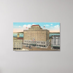 Tacoma, WA - Ansicht des Hotels Winthrop Leinwanddruck