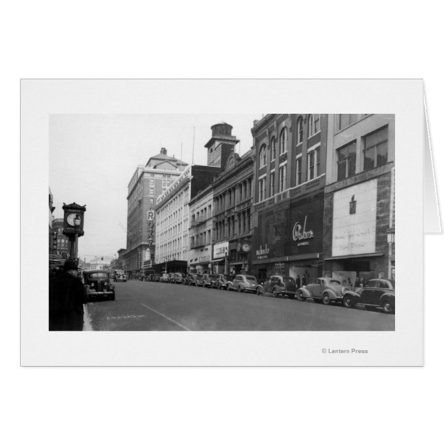 Tacoma, WA-Aussicht auf den Broadway mit Blick nac (Vorderseite (Horizontal))