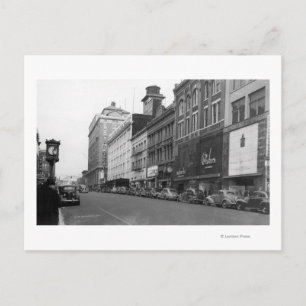 Tacoma, WA-Aussicht auf den Broadway mit Blick nac Postkarte