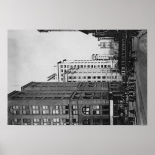 Tacoma, WA - Hauptstraßen im Stadtzentrum Poster