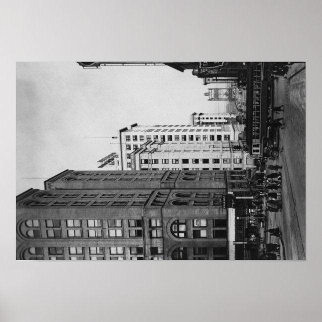 Tacoma, WA - Hauptstraßen im Stadtzentrum Poster (Vorne)