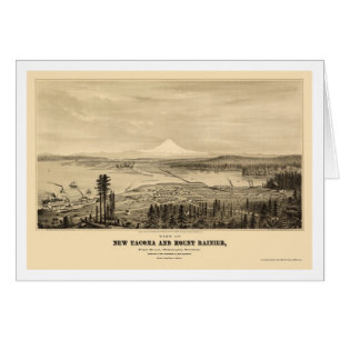 Tacoma, WA panoramische Karte - 1878