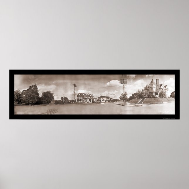 Tacoma WA Streets Foto 1908 Poster (Vorne)