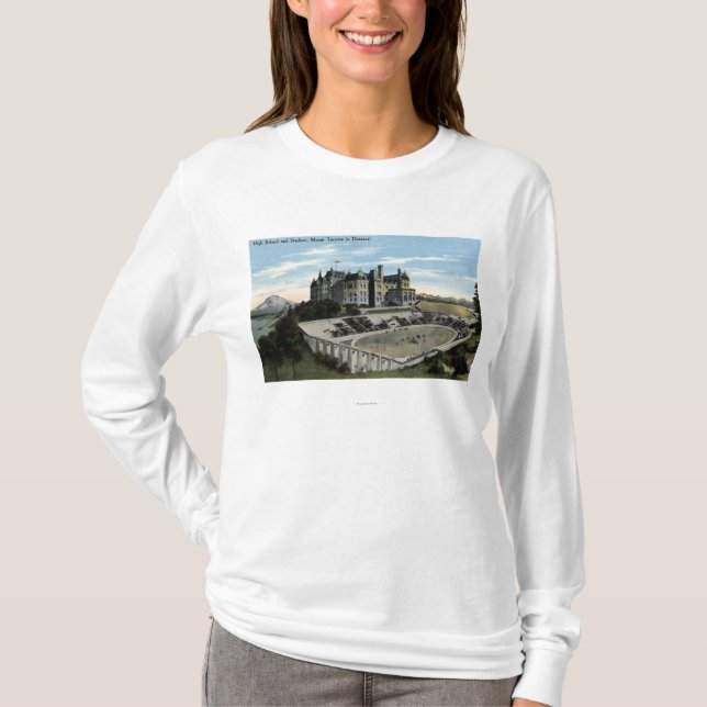 Tacoma, Washington - Ansicht von Highschool T-Shirt (Vorderseite)