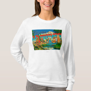 Tacoma, Washington - große Buchstabe-Szenen T-Shirt