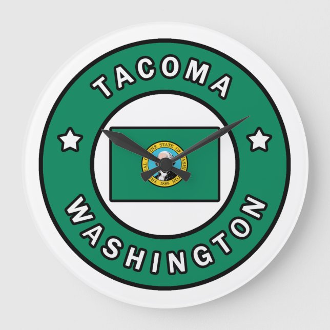Tacoma Washington Große Wanduhr (Vorderseite)